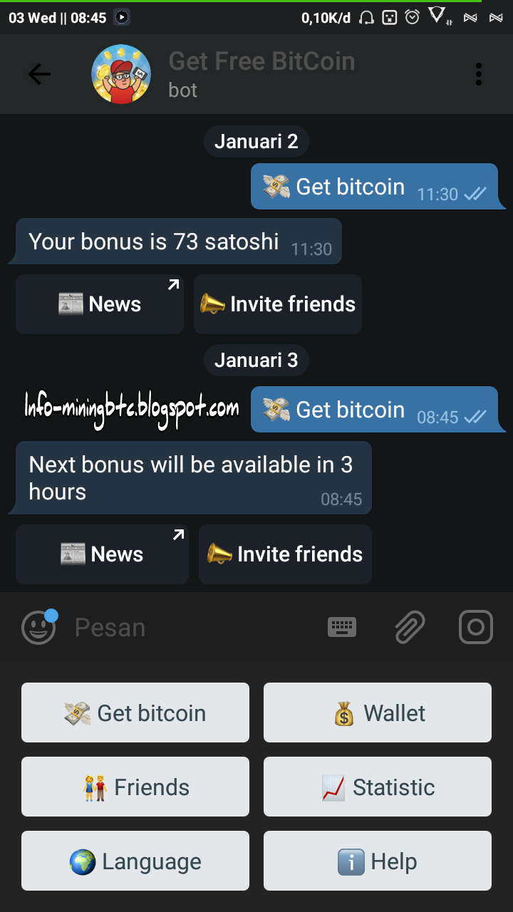 free bitcoin telegram